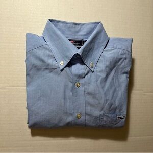 Vineyard Vines L/S Tucker Shirt M Blue SLIM FIT Button Down Collar Cotton Whale